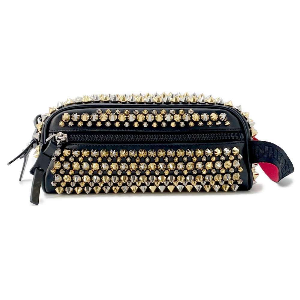 Christian Louboutin Blaster Studded Spike Clutch Bag Black